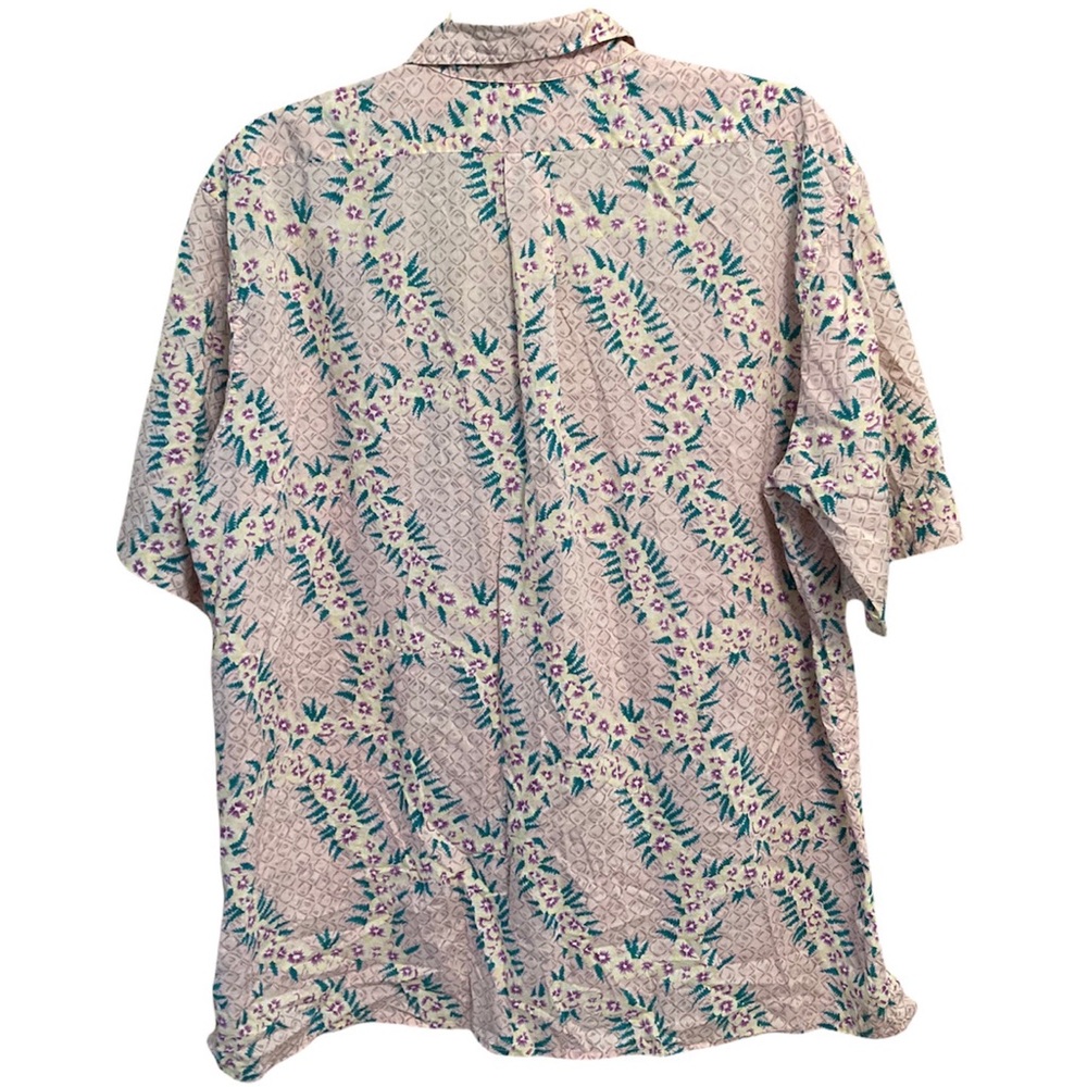 Reyn Spooner Pink Flowers Hawaiian Print Shirt size M - Picture 3 of 7
